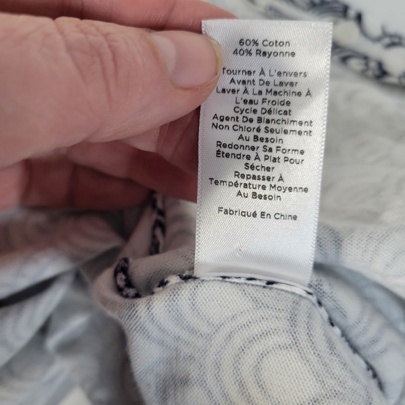 Womans Talbots Navy/White Fish Scale Design Button Front Cardigan Size SP - Picture 8 of 8